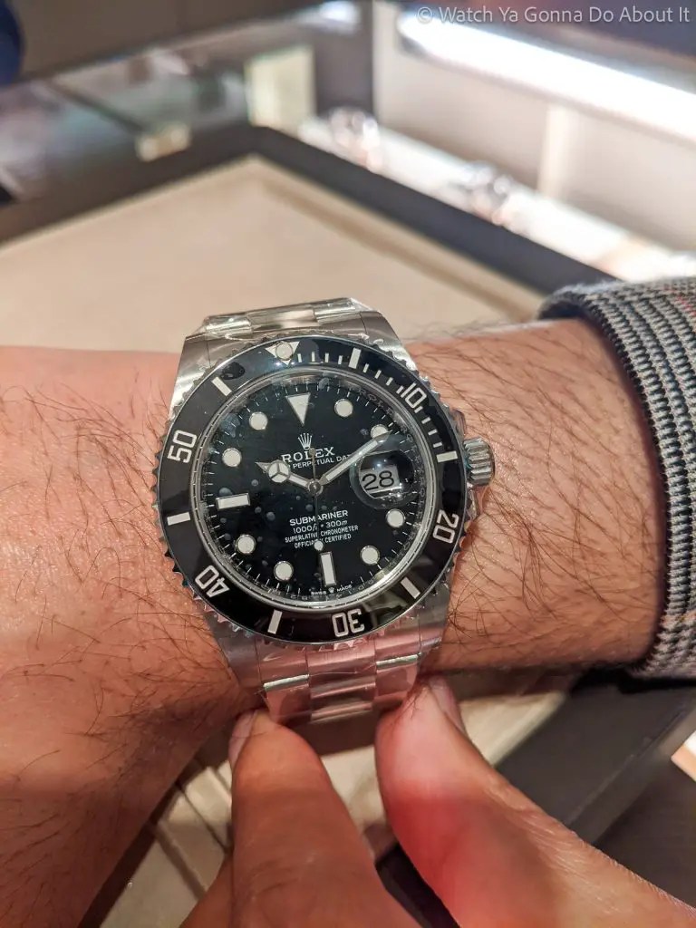 rolex submariner on hand