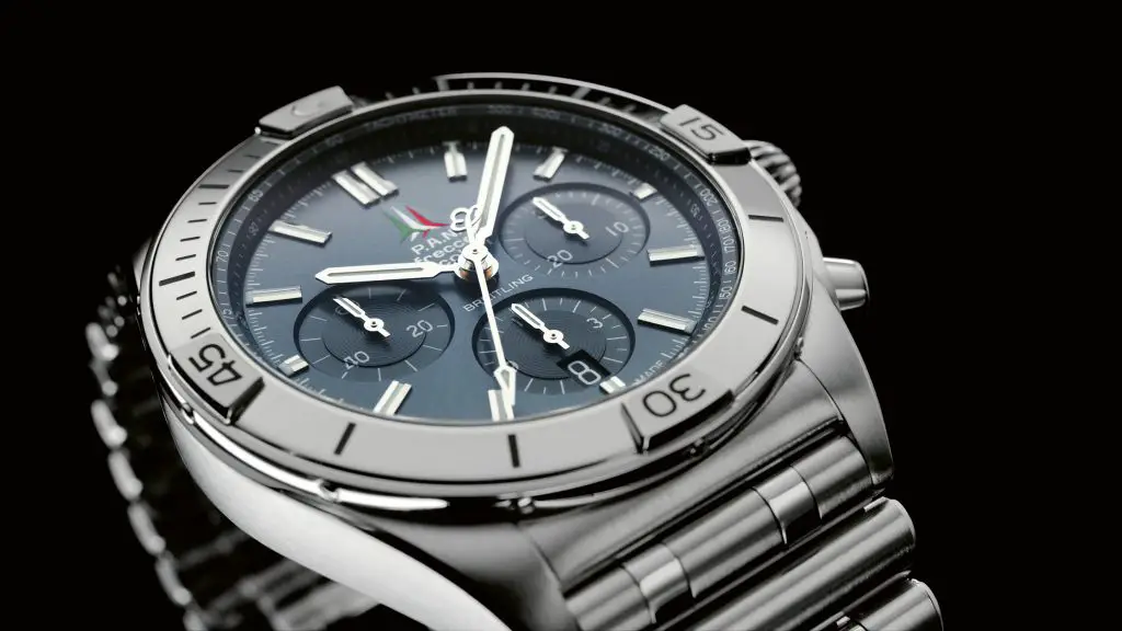 11 Chronomat B01 42 Frecce Tricolori Limited Edition With A Blue Dial And Tone On Tone Chronograph Counters 1024x576